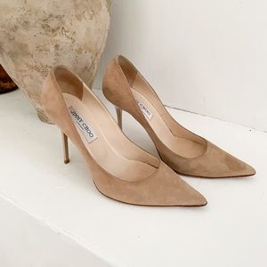 Jimmy Choo Beige tan suede heels size 38
